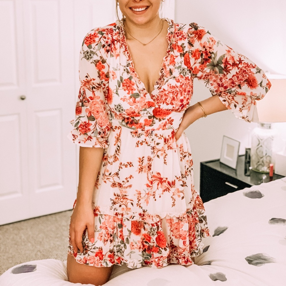 Open Back Floral Dress